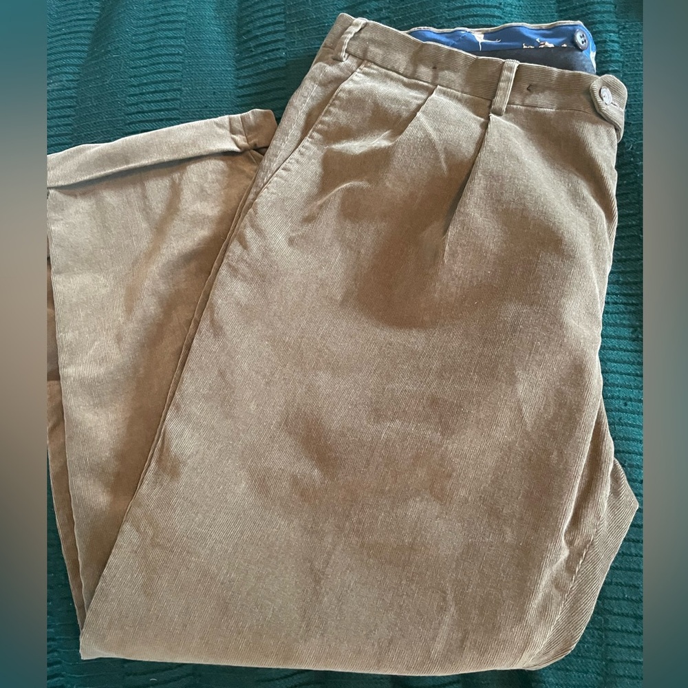 Men’s corduroy brown pants size 42 x 30 Polo Ralph Lauren with cuffed bottoms